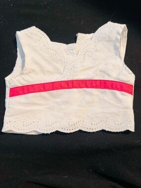 American Girl Sweetheart White Eyelet Top Pink Trim 18" Doll Clothes